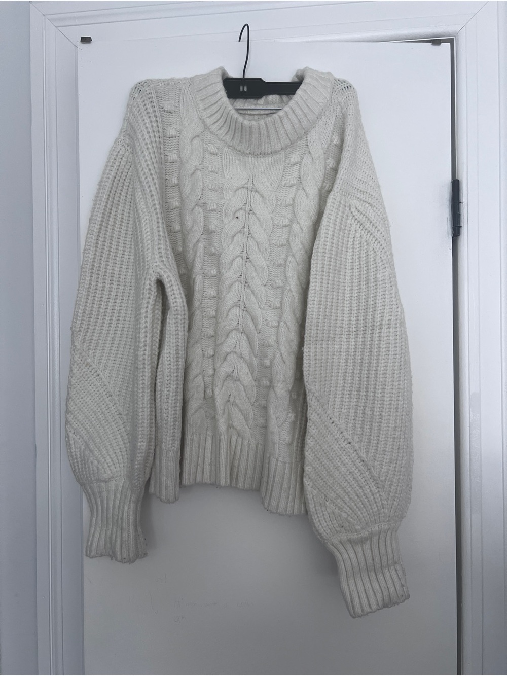a new day Cream Cable Knit Crewneck Sweater